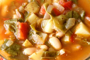 Vegetarian Chard Soup up close