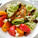 Thumbnail image for Easy Weeknight Chicken, Tomato and Cucumber Dinner Salad