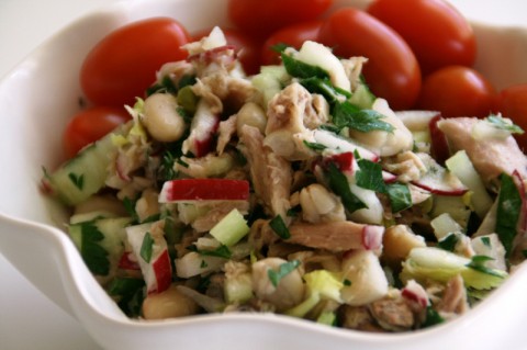 Lemony White Bean, Tuna and Celery Salad