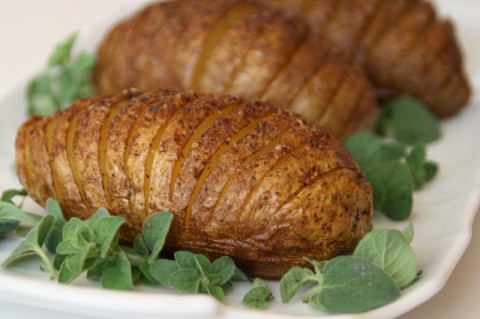 Baked Accordion Potatoes Recipe on Shockingly Delicious