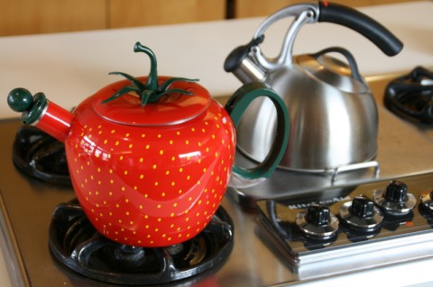 Strawberry tea kettle
