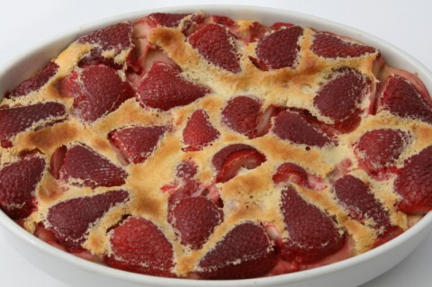 Strawberry Clafoutis on Shockingly Delicious