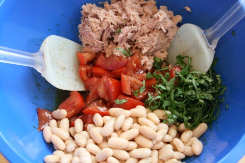 Tuna, Tomato, Bean and Basil Salad