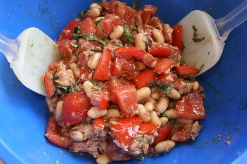 Tuna, Tomato, Bean and Basil Salad