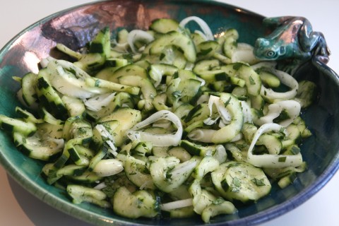 Swedish Cucumber Salad with Dill and Parsley