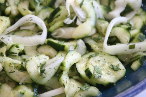 Swedish Cucumber Salad with Dill and Parsley