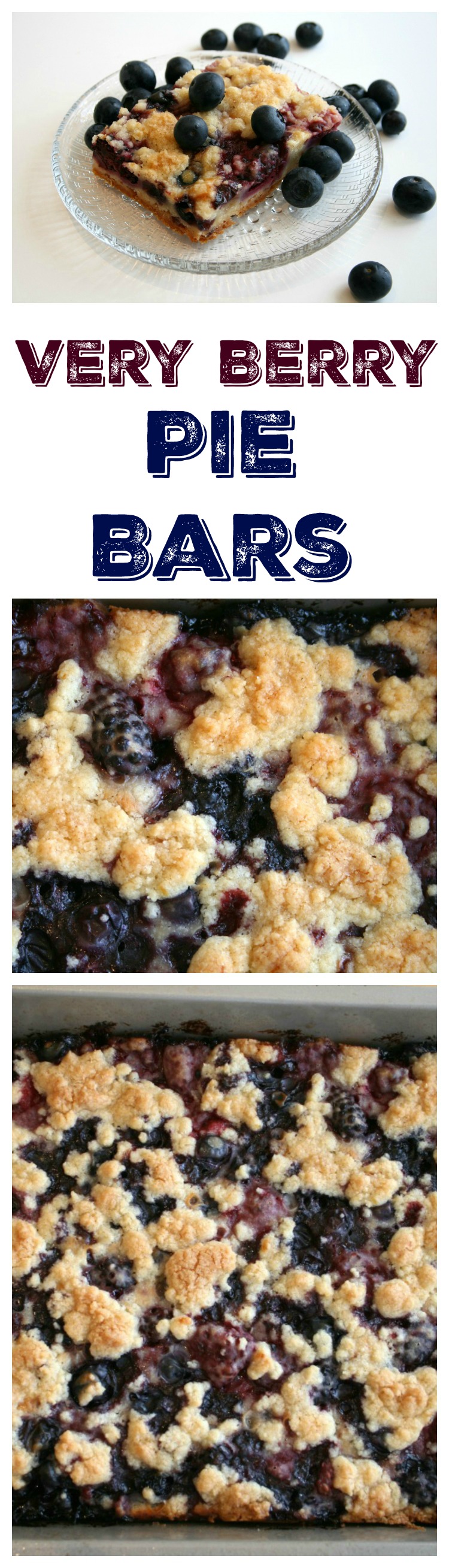 Very Berry Pie Bars collage of photos on ShockinglyDelicious.com