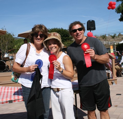 DR and Laurie Principe winning ribbons Blue Ribbon Coffee-Toffee Pecan Pie, from the pie lady of Malibu