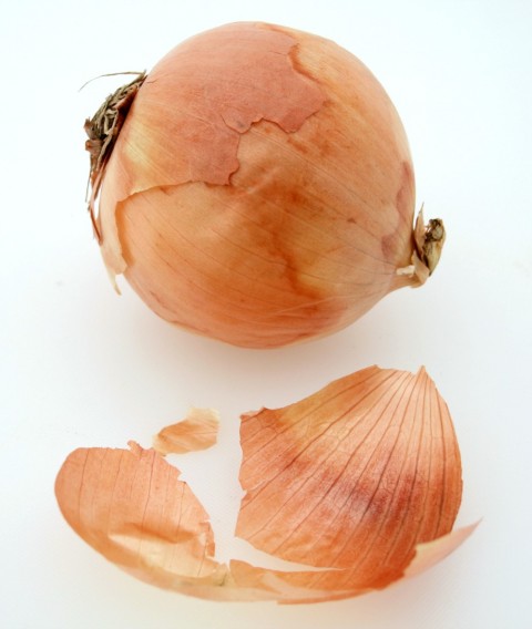 Papery skin from onions will color egg shells