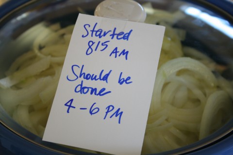 Onions in the Crock-Pot from Shockinglydelicious.com