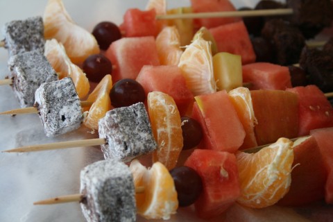Fruit Kebabs on Shockingly Delicious