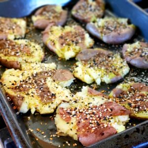 Crispy Smashers with Everything But the Bagel on top