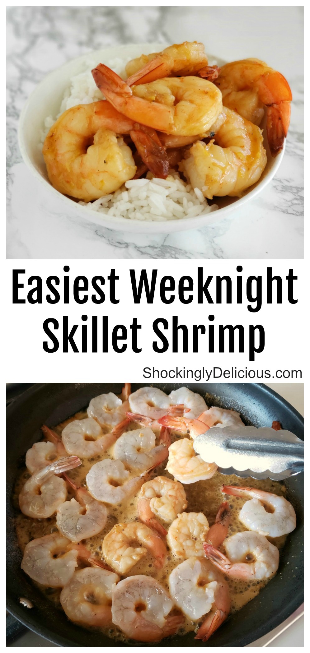 Easiest recipe Weeknight Skillet Shrimp on ShockinglyDelicious.com