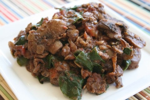 Indian-Spiced Mushrooms and Lentils on Shockingly Delicious