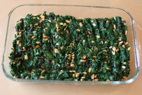 Spinach Pie with Pine Nuts and Currants