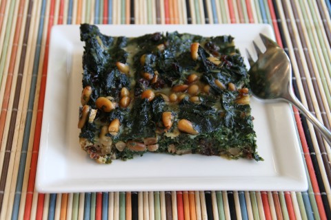 Spinach Pie with Pine Nuts and Currants on Shockinglydelicious.com