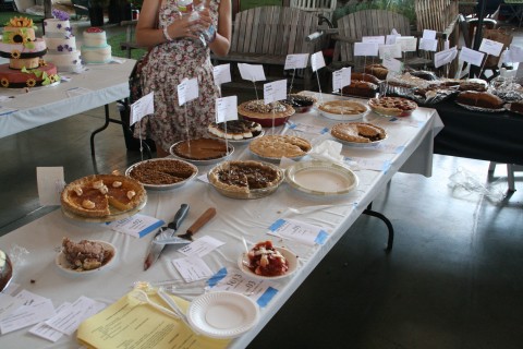 Judging the pie contest at the Orange County Fair July 2011