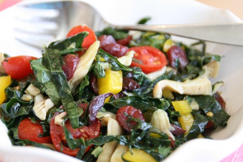 Raw Rainbow Kale Salad of the Gods | ShockinglyDelicious.com
