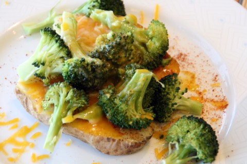 Baked Potato with Broccoli and Cheese closeup from ShockinglyDelicious.com