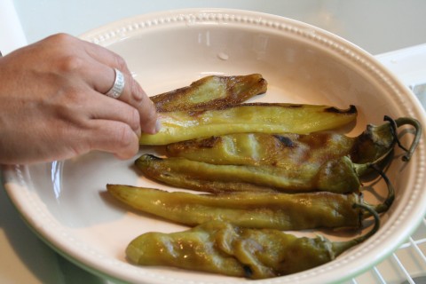 Hatch chiles on a plate