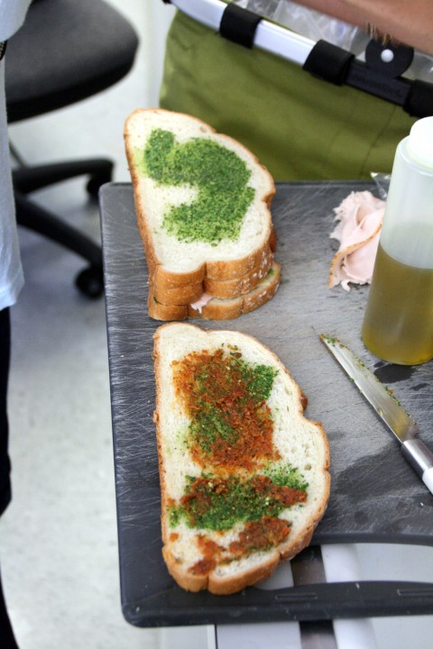 IMG_1539 Turkey Pesto Panini pesto on bread