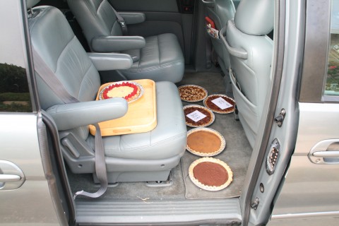 Pies loaded in the car