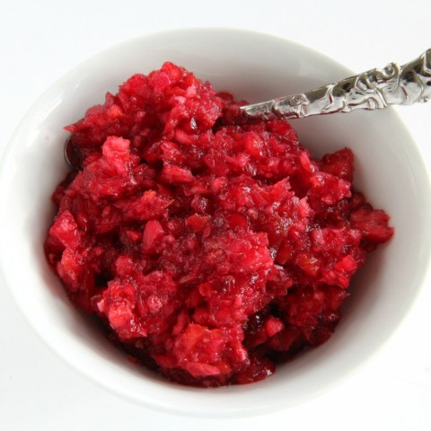 Fresh Cranberry-Ginger Relish recipe on ShockinglyDelicious.com