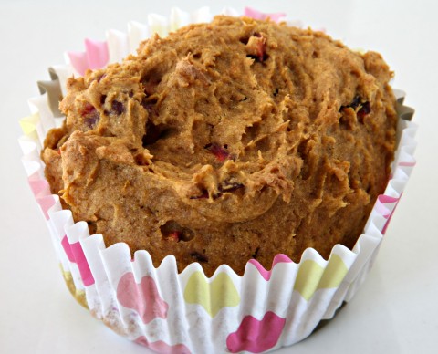 Cheater Pumpkin Muffins with Fresh Cranberries