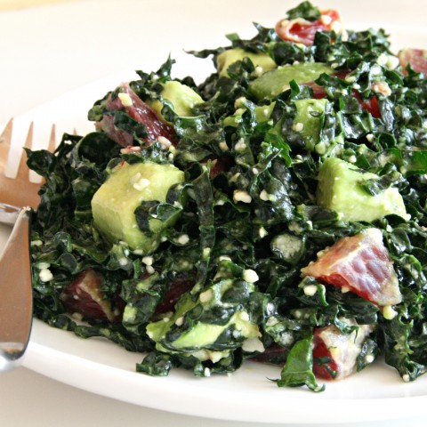 Raw Kale, Avocado and Blood Orange Salad