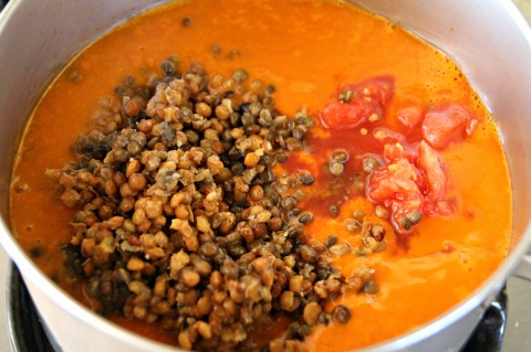 Shortcut Tomato Roasted Red Pepper Lentil Soup