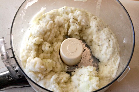 Gold Canary Melon whirled in food processor