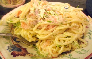 Smoked Salmon Spaghetti from Double the Sugar