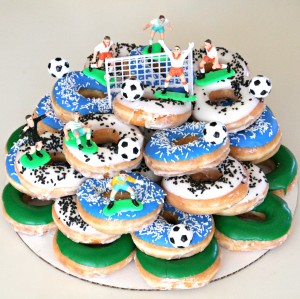 Donut soccer cake