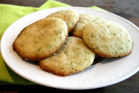 Lemon-Lime Basil Shortbread Cookies