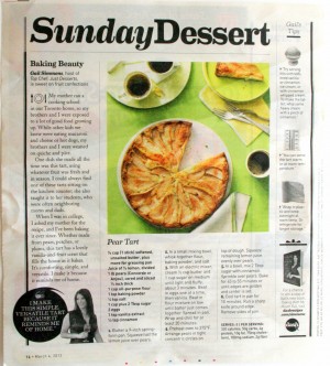 Pear tart story from Parade magazine