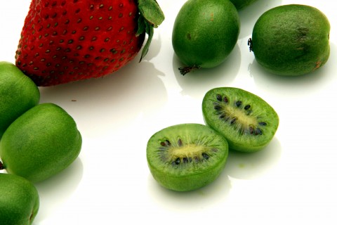 Baby Kiwi Fruit, also known as Kiwi Berries, are the 