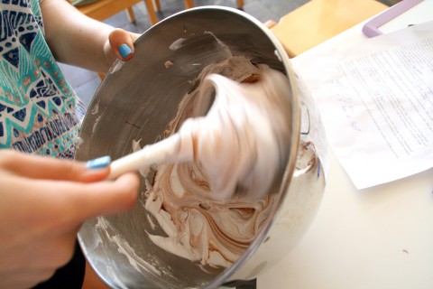 Folding Nutella into egg whites