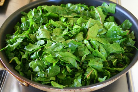 chard in skillet