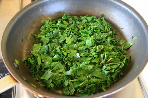 chard wilted in skillet