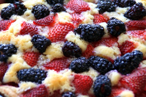 Strawberry-Blackberry Cake on Shockinglydelicious.com