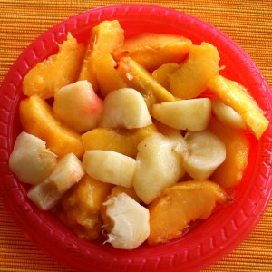 frozen peaches for Yonanas