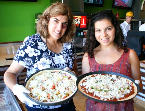 Dorothy and Katie Reinhold at Fresh Brothers Pizza