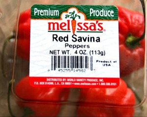 Red Savina Peppers from Melissas