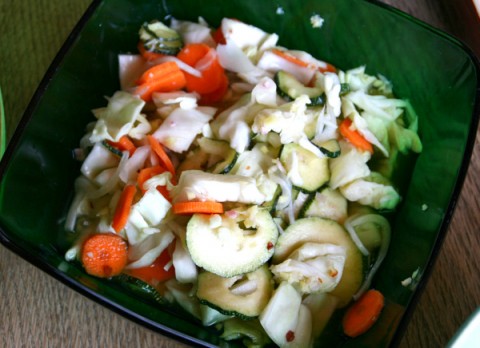 Vietnamese Style Hot Pickled Zucchini, Cabbage and Carrot Salad from Men Who Like to Cook