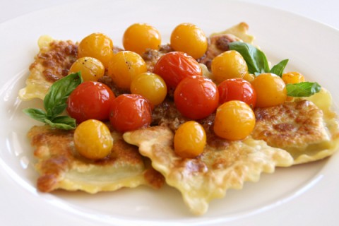 Crispy Ravioli in Cherry Tomato Sauce