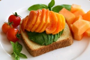 Open-Faced Avocado and Peach Toast