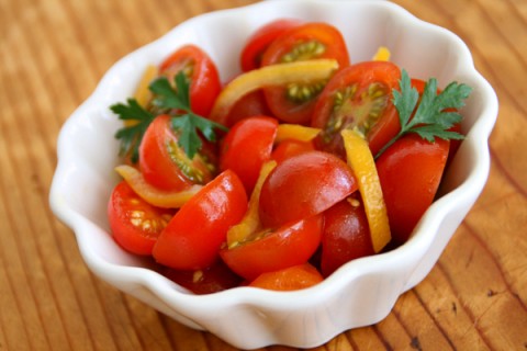 Cherry Tomato and Preserved Lemon Salad on Shockingly Delicious