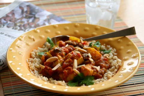 Slow Cooker Country Captain Chicken with Hatch Chiles. Recipe here: https://www.shockinglydelicious.com/slow-cooker-country-captain-chicken-with-hatch-chiles/