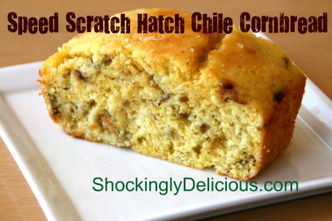 Speed Scratch Hatch Chile Cornbread on ShockinglyDelicious.com