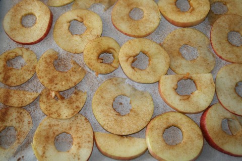 Cinnamon Apple Chips ready to bake